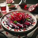 Carpaccio de betteraves au balsamique blanc à la grenade