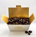 Amandes grillées enrobées de chocolat noir