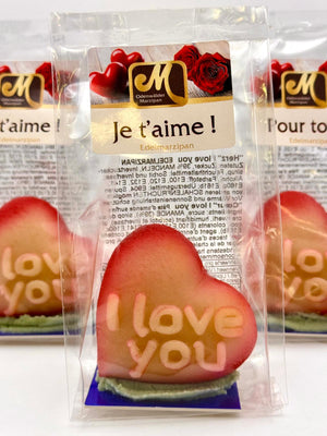 Cœur "I love you" en pâte d'amande (la pièce)