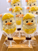 Sucette Poussin Adorable de Pâques en chocolat blanc (l'unité)