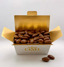 Amandes enrobées chocolat au lait caramel fleur de sel