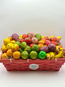 Assortment of fruits and vegetables in almond paste