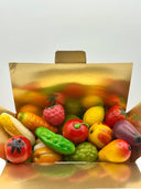 Assortment of fruits and vegetables in almond paste