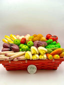 Assortment of fruits and vegetables in almond paste