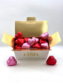 Cœurs Saint-Valentin en chocolat praliné au lait