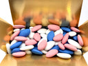 Confetti alla mandorla bianchi, blu e rosa