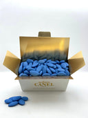 White, blue and pink almond sugared almonds