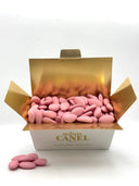 White, blue and pink almond sugared almonds