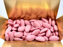 White, blue and pink almond sugared almonds