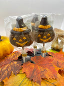 Sucette Citrouille-Sorcière Halloween en Chocolat au Lait (la pièce)